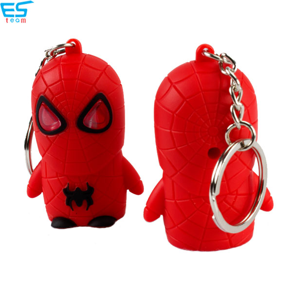 Spider man LED keychain with sound