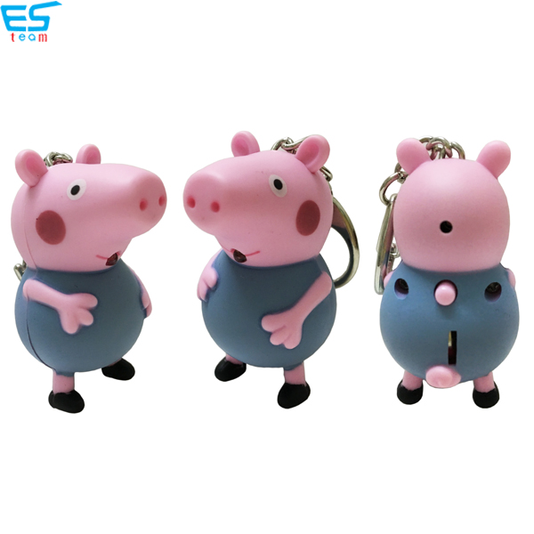 Peppa pig LED keychain with sound