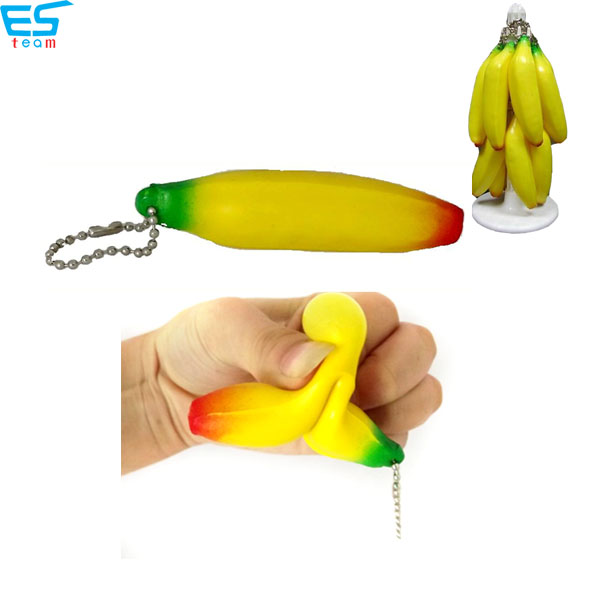 squeeze banana keychain
