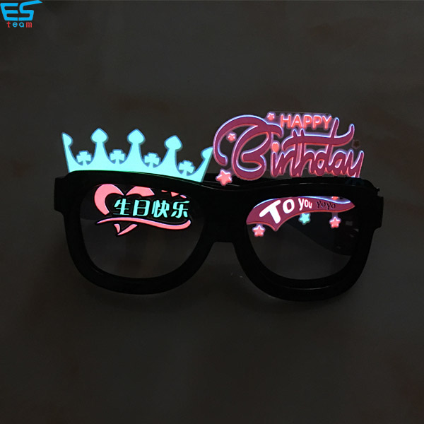 USB rechargeable happy birthday glowing party glasses
