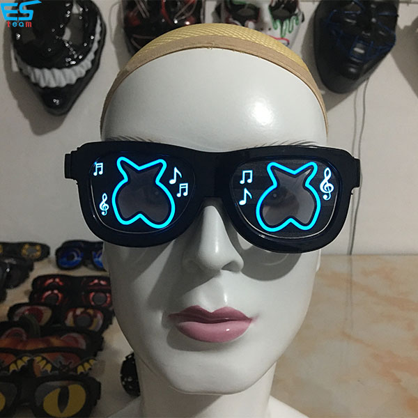 USB rechargeable musical nonation  glowing party glasses